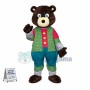 Brown Bear In The Plaid Vest Mascot Costume