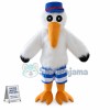 White Furry Bird With Long Beak Mascot Costume