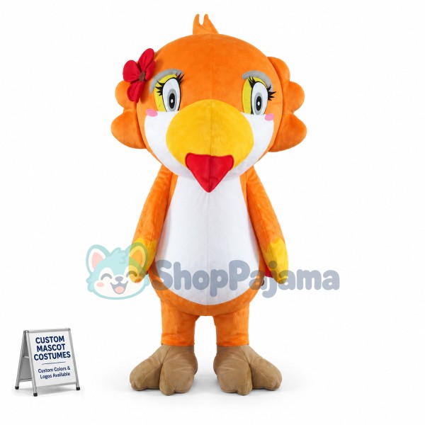 Bright Lark With Gorgeous Flower Mascot Costume