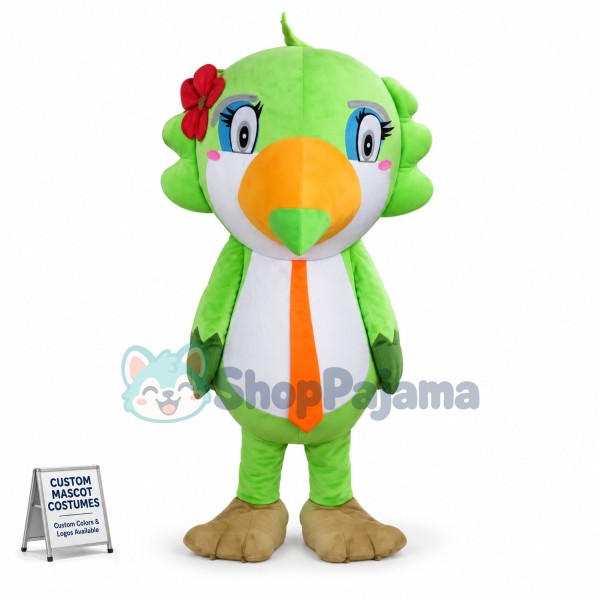 Bright Lark With Gorgeous Flower Mascot Costume