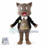 Brown Pig Wearing Suit Mascot Costume