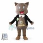 Brown Pig Wearing Suit Mascot Costume