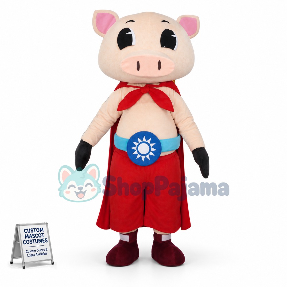 Super Pig With Belt Mascot Costume