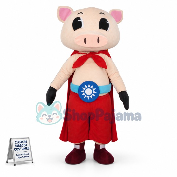 Super Pig With Belt Mascot Costume