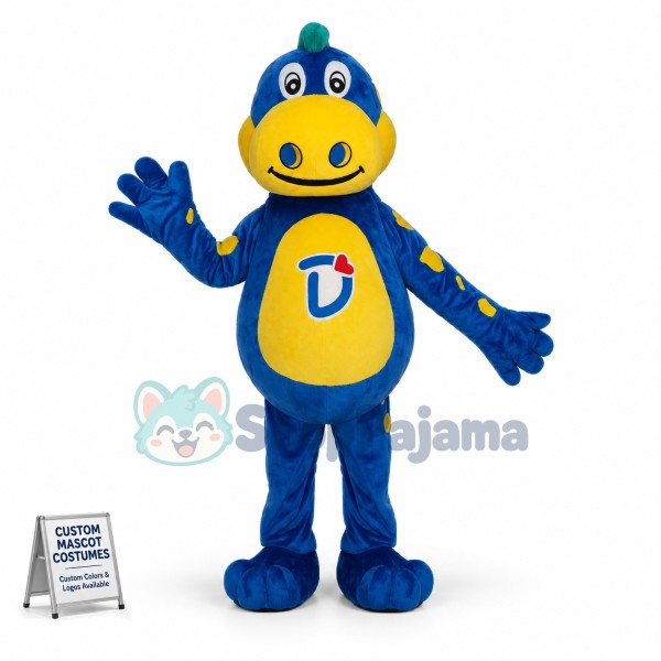 Blue Dragon With Big Nostrils Mascot Costume