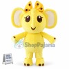 Bright Yellow Elephant With Hairpin Mascot Costume