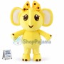 Bright Yellow Elephant With Hairpin Mascot Costume
