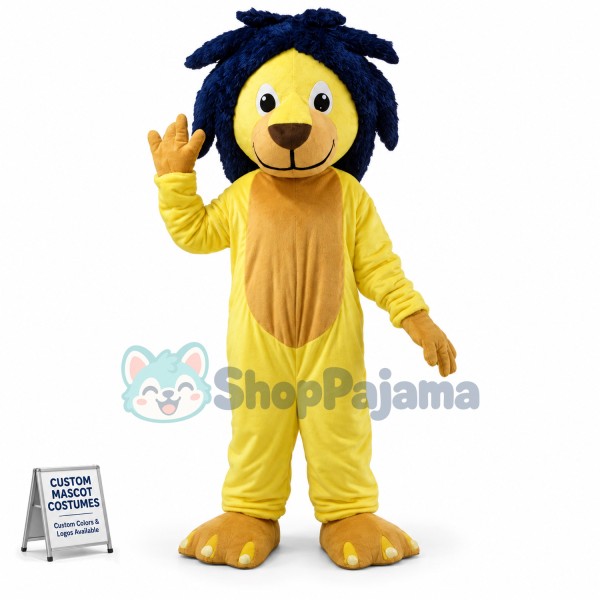 Yellow Lion With Messy Mane Mascot Costume