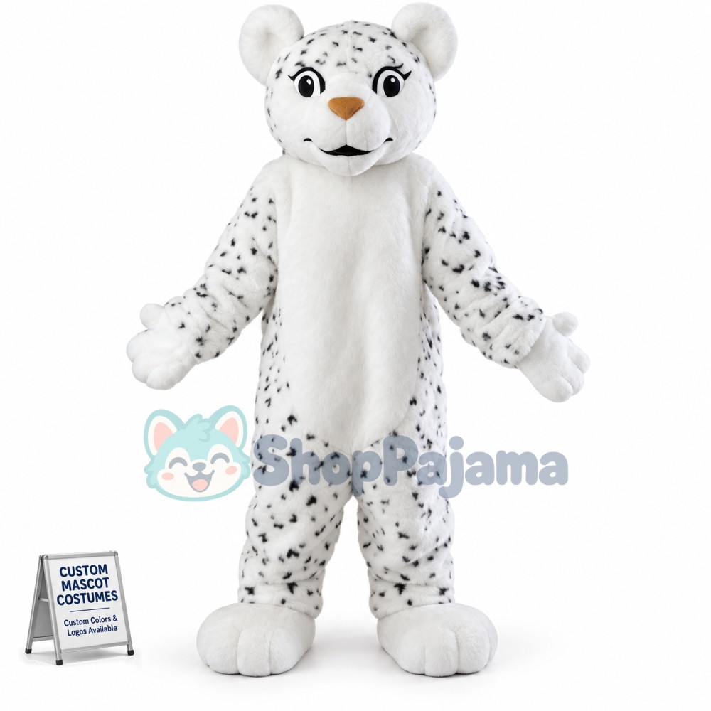 White Tiger Adult Plush Mascot Costume
