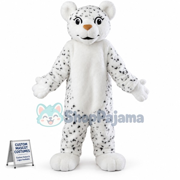 White Tiger Adult Plush Mascot Costume