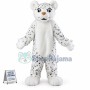 White Tiger Adult Plush Mascot Costume