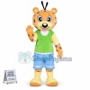 Cartoon Cute Leopard With Casual Suit Mascot Costume