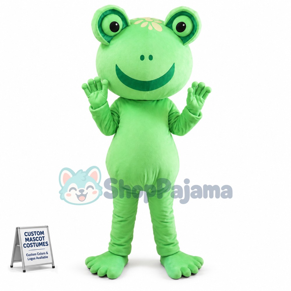 Adult Lovely Smiling Frog Mascot Costume