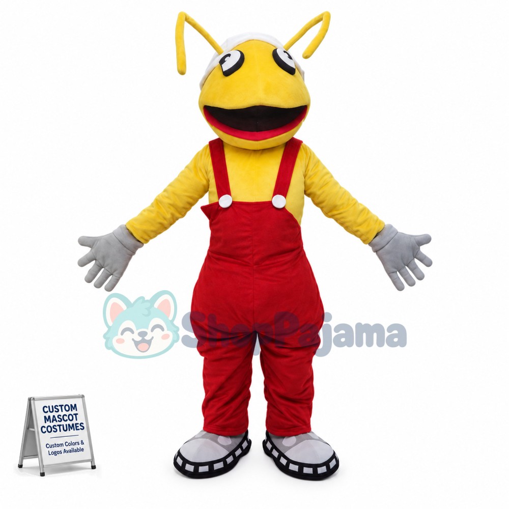The Huge Bright Yellow Ant Mascot Costume