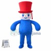 Bright Snowman With Whole Blue Body Mascot Costume