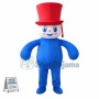 Bright Snowman With Whole Blue Body Mascot Costume