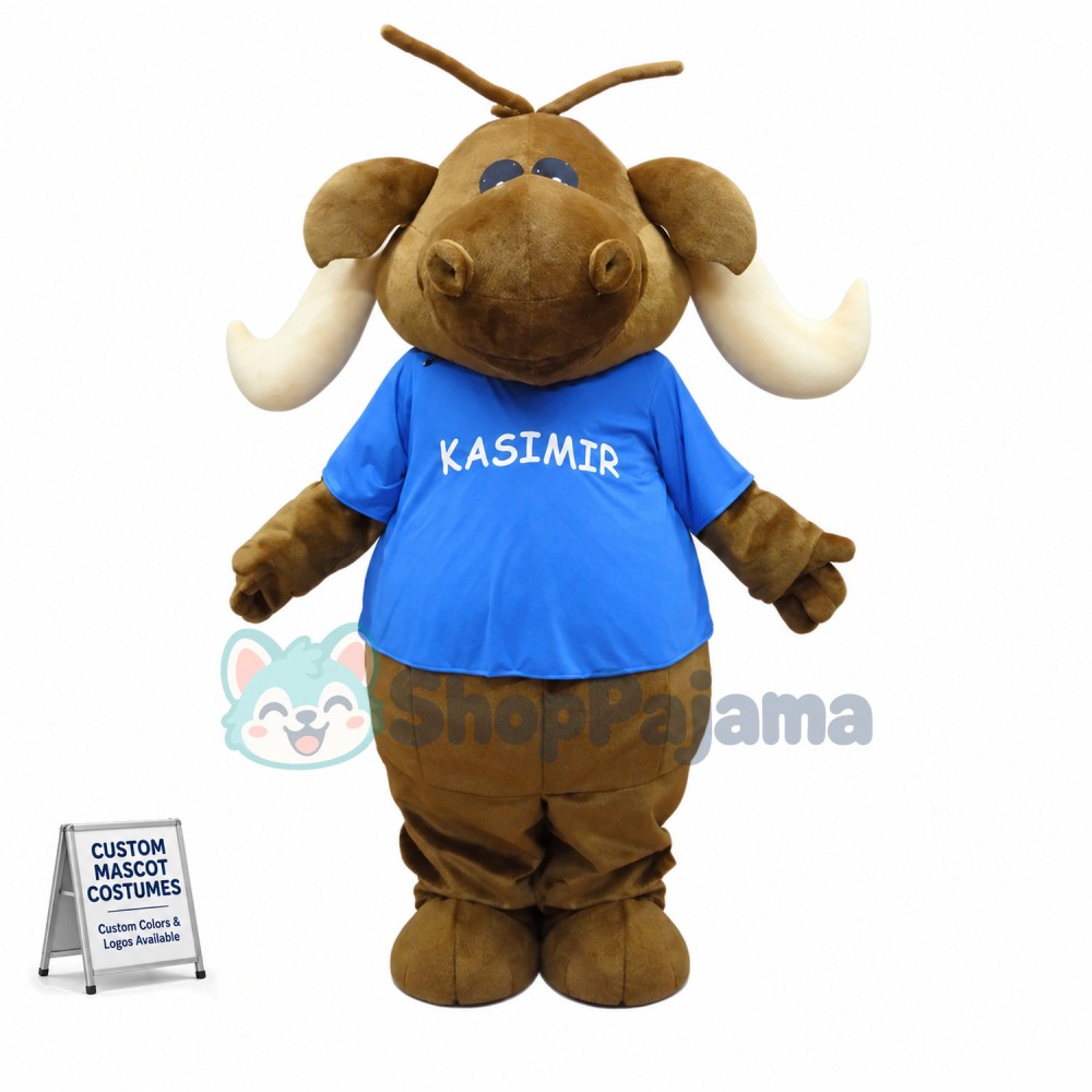Big Belly Brown Hippo Mascot Costume