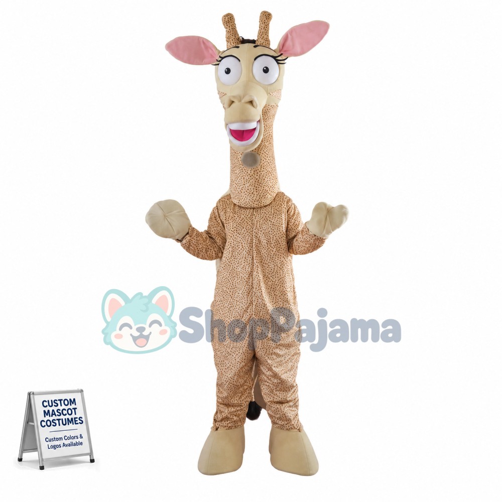 Surprised The Adult Giraffe Mascot Costume