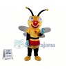 Adult Cartoon Red-nosed Bee Mascot Costume