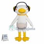 White Eggshell Duck Wearing Earmuffs Mascot Costume