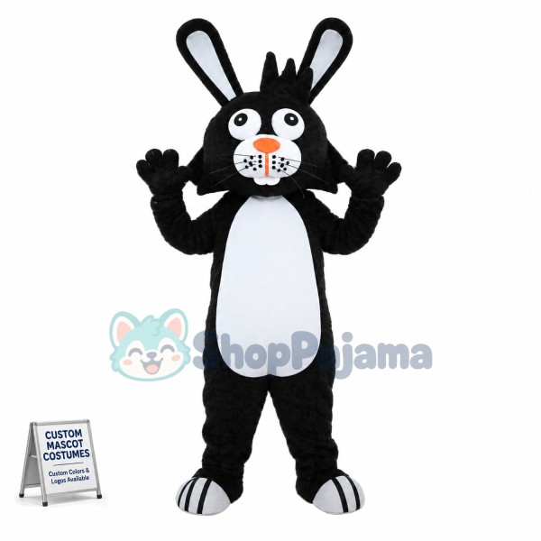 Black Rabbit Mascot Costume For Adult