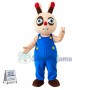 Beige Rabbit With Asymmetric Eyes Mascot Costume