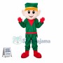 Christmas Elf In Green Suit Mascot Costume