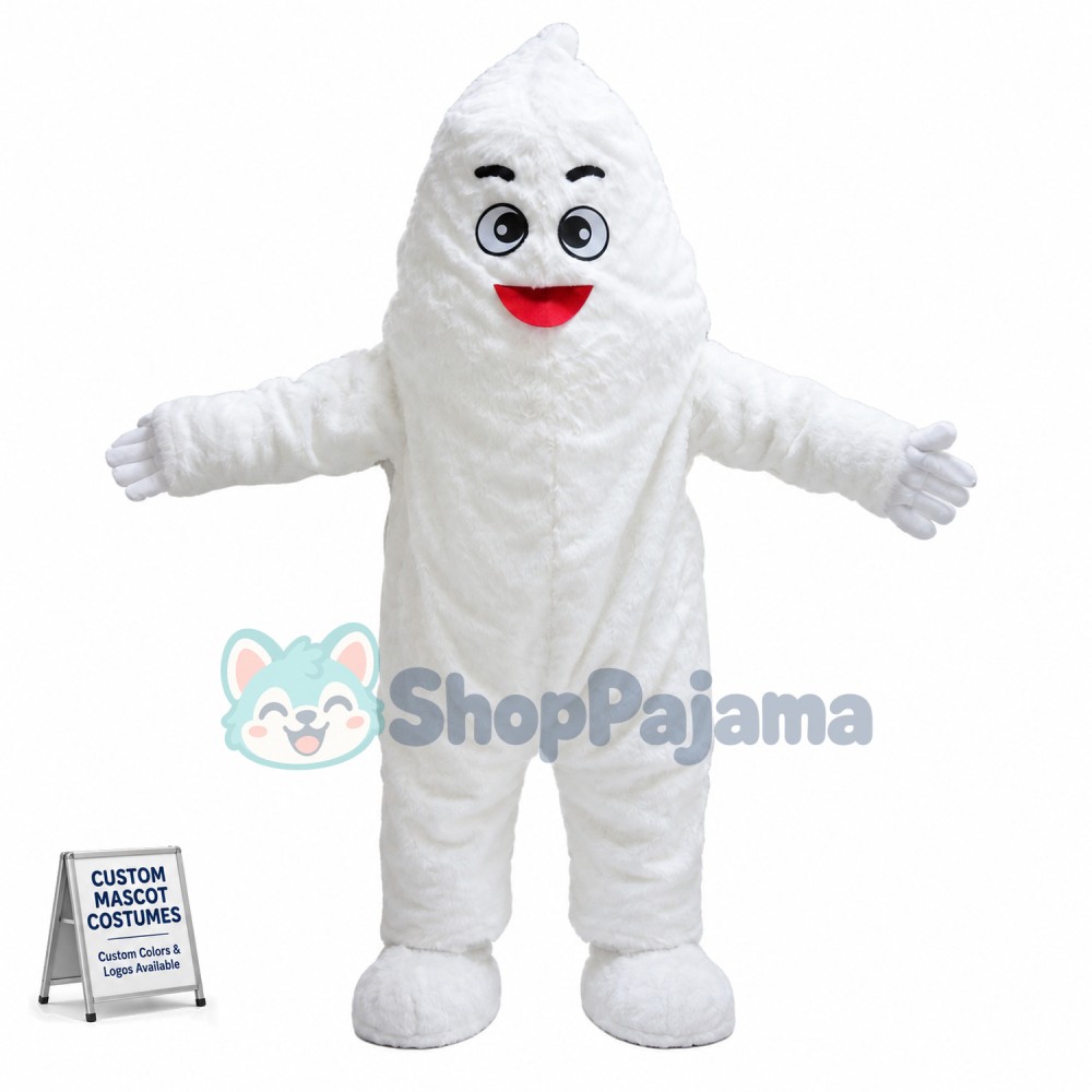 Breathable Pure White Snow Monster Mascot Costume
