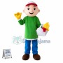 Buyer Boy Carrying Basket Mascot Costume