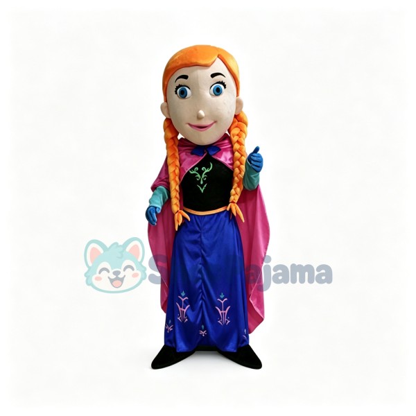 Brave Princess Anna Mascot Cartoon Costume