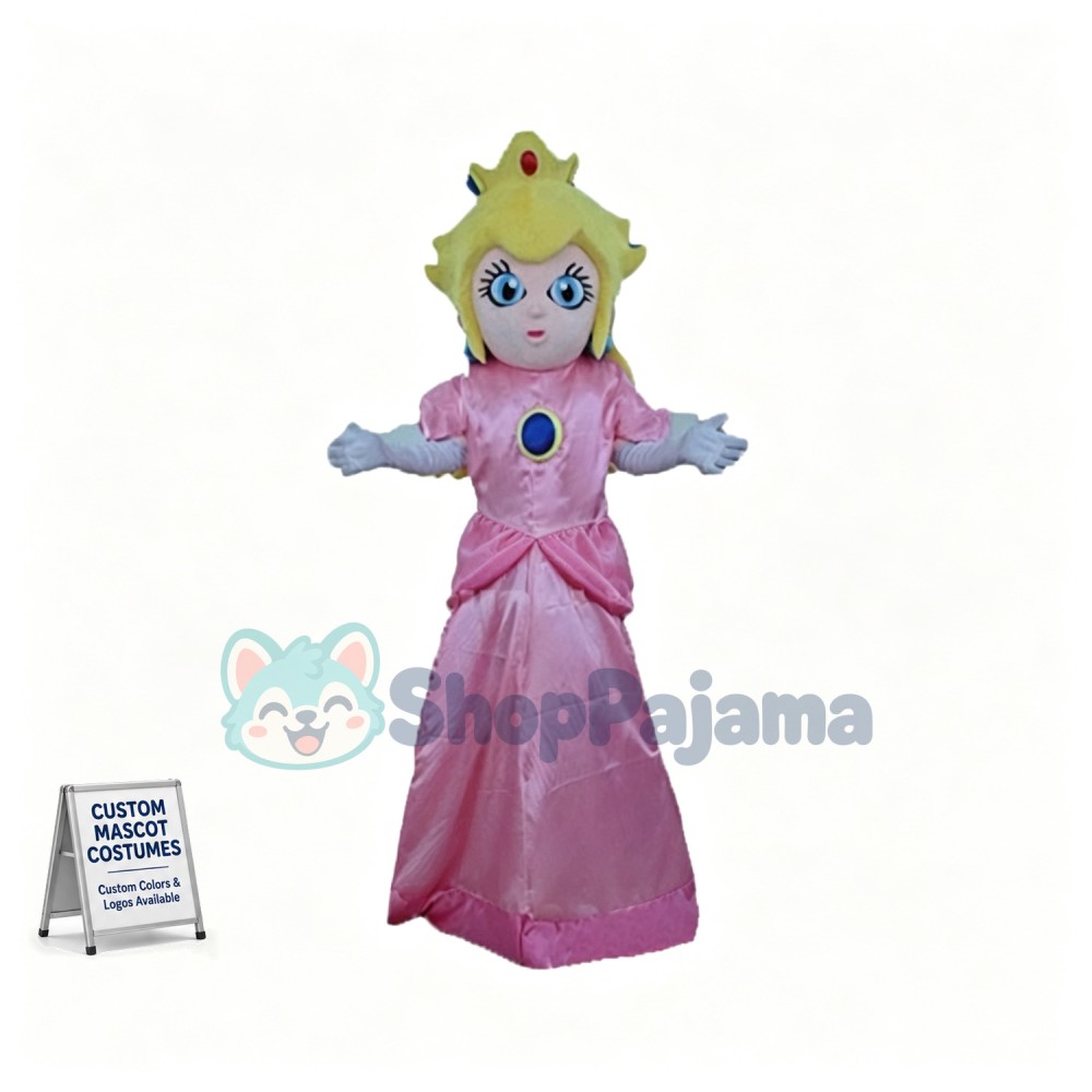 Princess Toadstool Peach In The Long Dress Mascot Costume