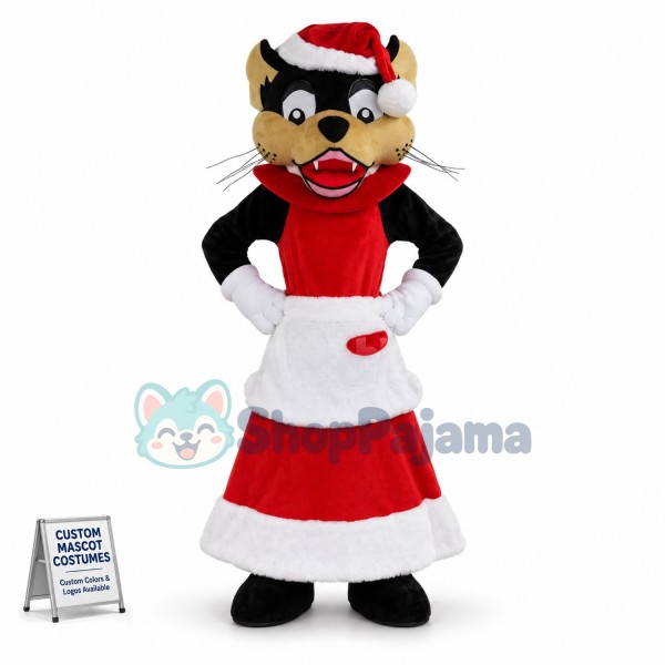 Warm Christmas Wolf Couple Mascot Costume