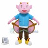 Short-horned Pink Demon Cartoon Mascot Costume