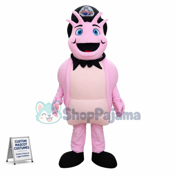 Vivid Cartoon Pink Dragon Mascot Costume