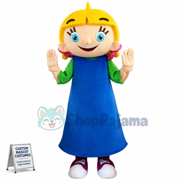 Beautiful Girl Wearing Cute Headgear Mascot Costume