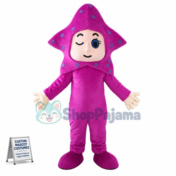 Rose Red Cartoon Starfish Doll Mascot Costume
