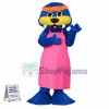 Fur Seal Wearing Long Apron Mascot Costume