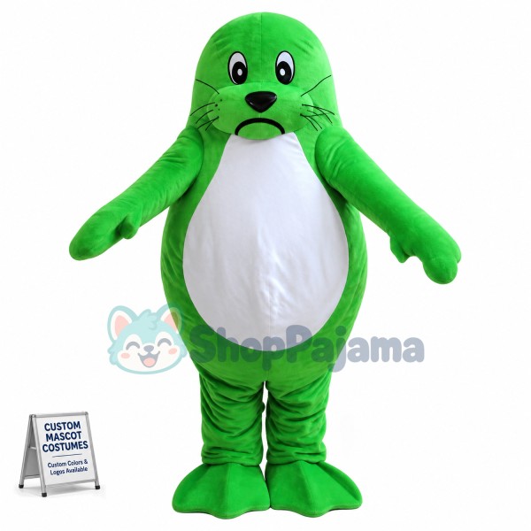 The Lost Green Little Sea Lion Mascot Costume