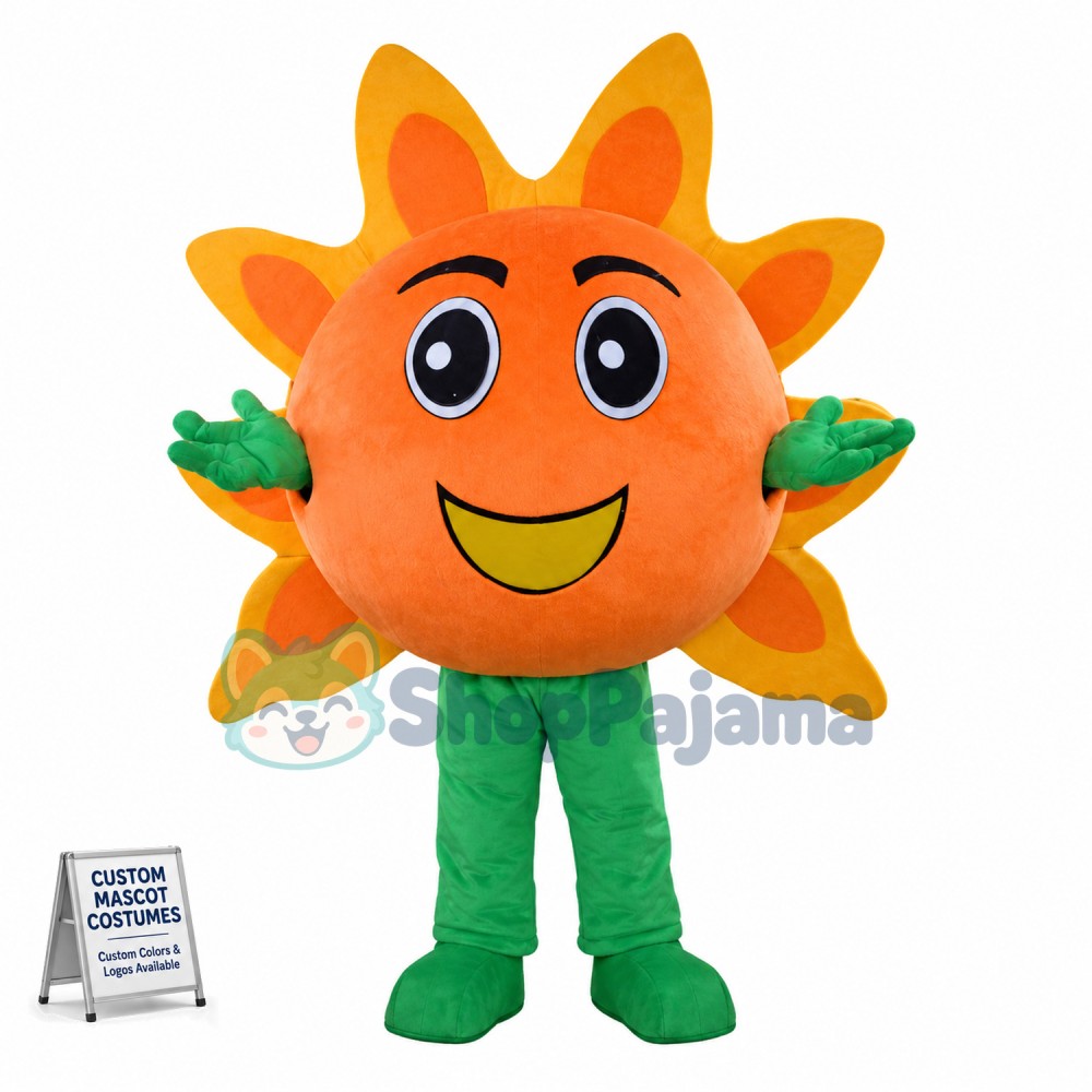 Cartoon Orange Sun Flower Mascot Costume
