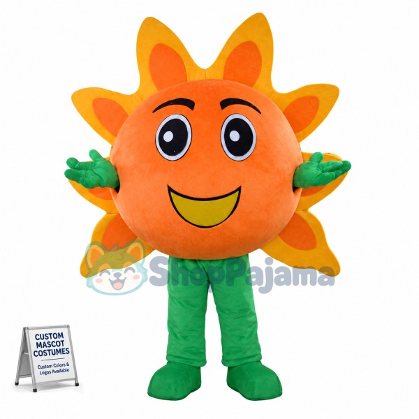 Cartoon Orange Sun Flower Mascot Costume