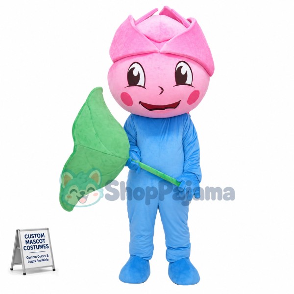 Bud Doll Holding Lotus Leaf Mascot Costume