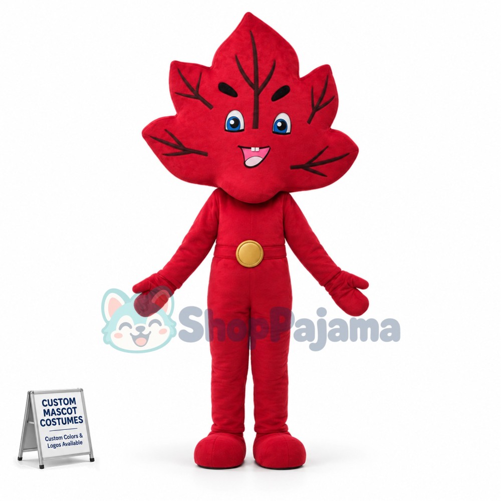 Well-connected Bright Maple Leaf Mascot Costume