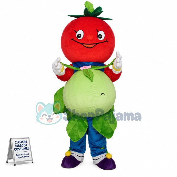 Tomato Doll Carrying Cabbage Mascot Costume