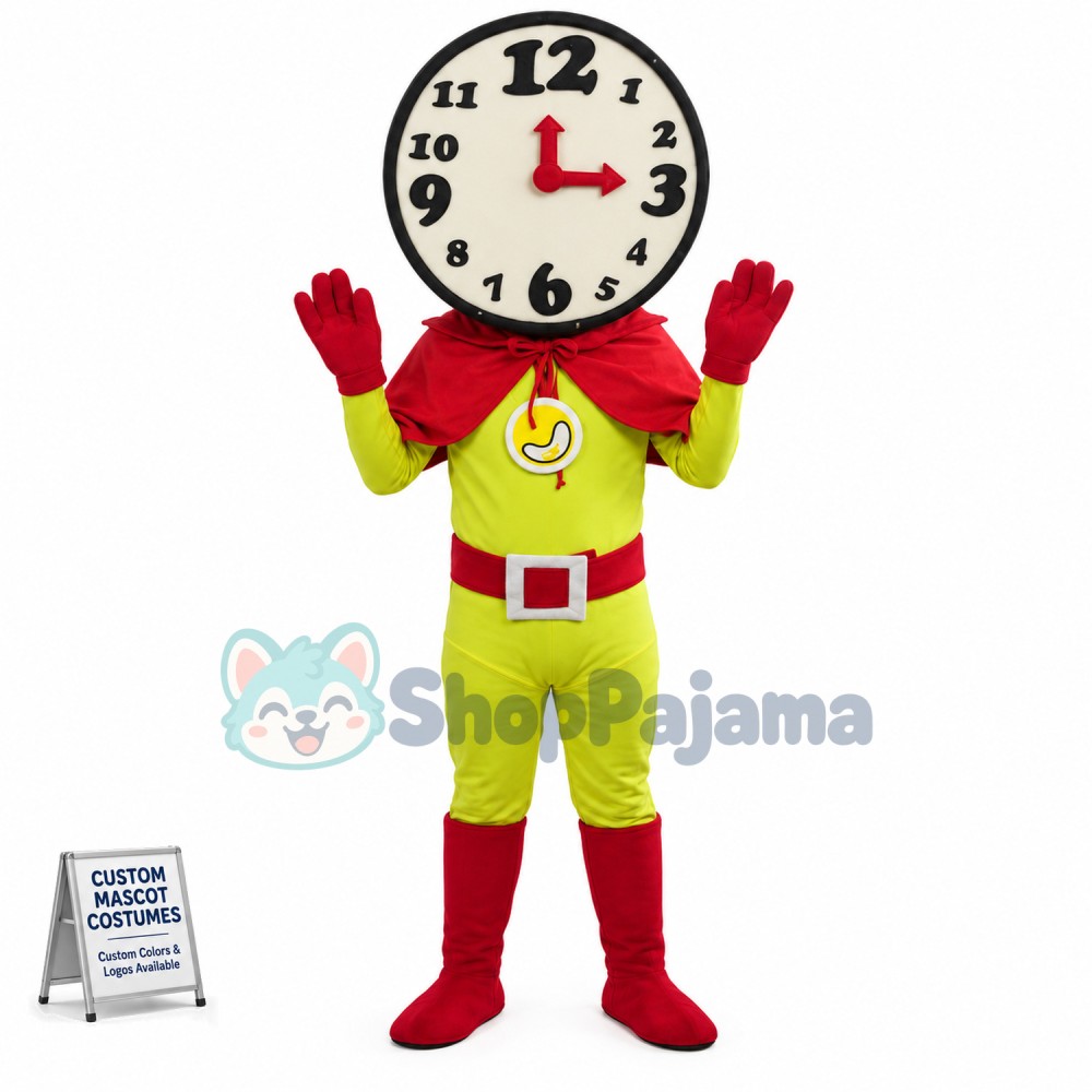 Super Wall Clock Doll Mascot Costume