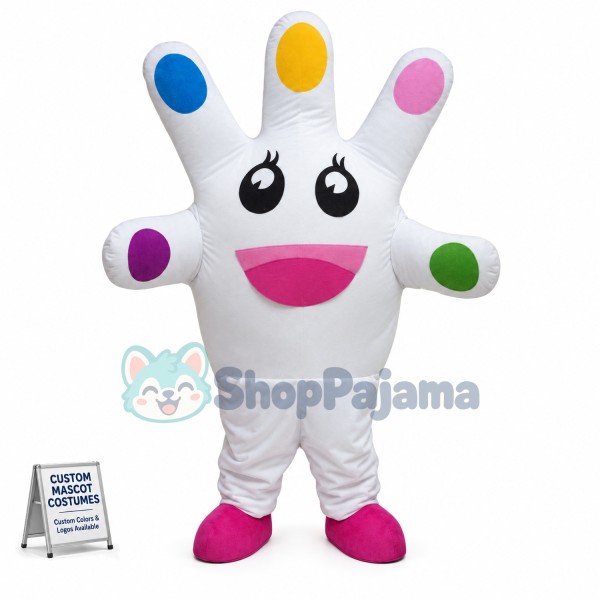 Insulated Glove With Colored Finger Cots Mascot Costume