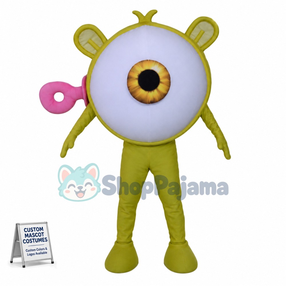 Bright Colored Monocular Mascot Costume