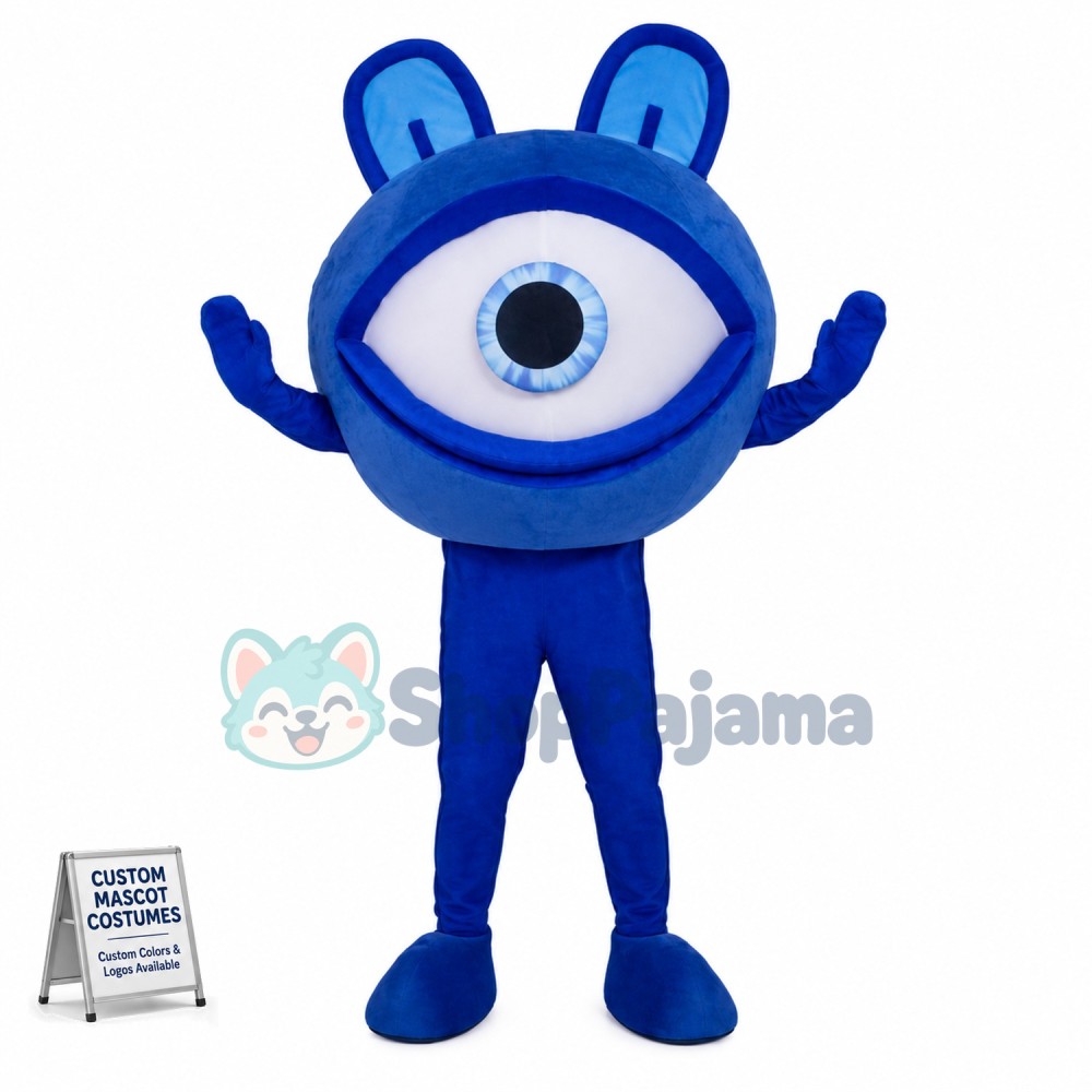 Bright Colored Monocular Mascot Costume