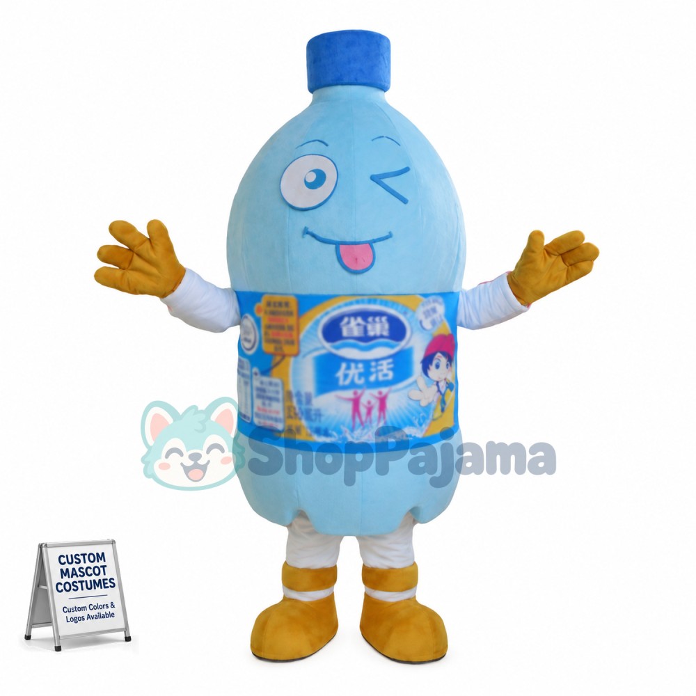 Bottle of Pure Drinking Water Mascot Costume