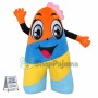 V-shaped Colorful Big Eyes Doll Mascot Costume