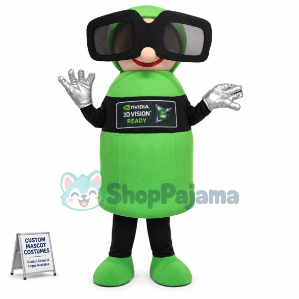 Stereo Phantom With Glasses Mascot Costume